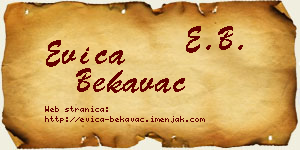 Evica Bekavac vizit kartica